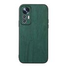For Xiaomi 12 Lite Wood Texture PU Phone Case(Green) - 1