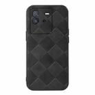 For vivo iQOO Neo6 Weave Plaid PU Phone Case(Black) - 1