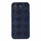 For vivo iQOO Neo6 Weave Plaid PU Phone Case(Blue) - 1