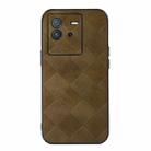 For vivo iQOO Neo6 Weave Plaid PU Phone Case(Green) - 1