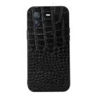 For vivo iQOO Neo6 Crocodile Top Layer Cowhide Leather Phone Case(Black) - 1