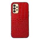 For Samsung Galaxy A13 4G Crocodile Top Layer Cowhide Leather Phone Case(Red) - 1