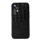 For Xiaomi 12 Lite Crocodile Top Layer Cowhide Leather Phone Case(Black) - 1