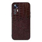 For Xiaomi 12 Lite Crocodile Top Layer Cowhide Leather Phone Case(Coffee) - 1