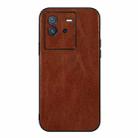 For vivo iQOO Neo6 Genuine Leather Double Color Crazy Horse Phone Case(Brown) - 1