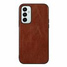 For Samsung Galaxy M23 / F23 5G Genuine Leather Double Color Crazy Horse Phone Case(Brown) - 1