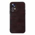 For Xiaomi 12 Lite Genuine Leather Double Color Crazy Horse Phone Case(Coffee) - 1