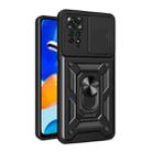 For Xiaomi Redmi Note 11 Pro Global Sliding Camera Cover Design TPU+PC Protective Phone Case(Black) - 1