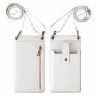 Crossbody Wallet Cards Crocodile Leather Phone Case Bag(White) - 1
