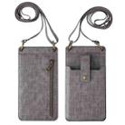 Crossbody Wallet Cards Crocodile Leather Phone Case Bag(Grey) - 1