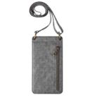 Crossbody Wallet Cards Crocodile Leather Phone Case Bag(Grey) - 2