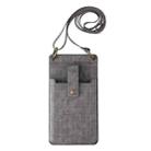 Crossbody Wallet Cards Crocodile Leather Phone Case Bag(Grey) - 3