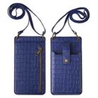 Crossbody Wallet Cards Crocodile Leather Phone Case Bag(Blue) - 1