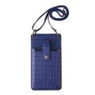 Crossbody Wallet Cards Crocodile Leather Phone Case Bag(Blue) - 3