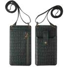 Crossbody Wallet Cards Crocodile Leather Phone Case Bag(Green) - 1