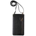 Crossbody Wallet Cards Crocodile Leather Phone Case Bag(Black) - 2