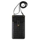 Crossbody Wallet Cards Crocodile Leather Phone Case Bag(Black) - 3