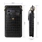 Crossbody Wallet Cards Crocodile Leather Phone Case Bag(Black) - 4