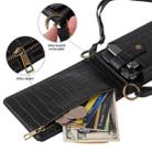 Crossbody Wallet Cards Crocodile Leather Phone Case Bag(Black) - 7