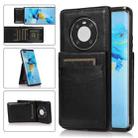 For Huawei Mate 40 Solid Color PC + TPU Protective Case with Holder & Card Slots(Black) - 1