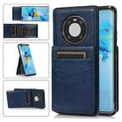 For Huawei Mate 40 Solid Color PC + TPU Protective Case with Holder & Card Slots(Blue) - 1