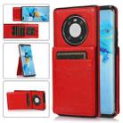 For Huawei Mate 40 Solid Color PC + TPU Protective Case with Holder & Card Slots(Red) - 1