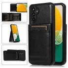 For Samsung Galaxy A13 4G Solid Color PC + TPU Protective Case with Holder & Card Slots(Black) - 1