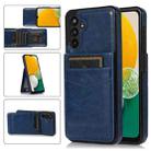 For Samsung Galaxy A13 4G Solid Color PC + TPU Protective Case with Holder & Card Slots(Blue) - 1