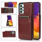 For Samsung Galaxy A53 5G Solid Color PC + TPU Protective Case with Holder & Card Slots(Brown) - 1