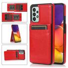 For Samsung Galaxy A73 5G Solid Color PC + TPU Protective Case with Holder & Card Slots(Red) - 1