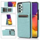 For Samsung Galaxy A73 5G Solid Color PC + TPU Protective Case with Holder & Card Slots(Green) - 1