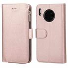 For Huawei Mate 30 Microfiber Zipper Horizontal Flip Leather Case(Rose Gold) - 1