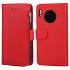 For Huawei Mate 30 Microfiber Zipper Horizontal Flip Leather Case(Red) - 1