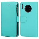 For Huawei Mate 30 Microfiber Zipper Horizontal Flip Leather Case(Green) - 1