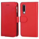 For Huawei P30 Microfiber Zipper Horizontal Flip Leather Case(Red) - 1