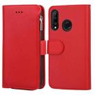 For Huawei P30 Lite Microfiber Zipper Horizontal Flip Leather Case(Red) - 1