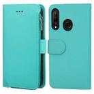 For Huawei P30 Lite Microfiber Zipper Horizontal Flip Leather Case(Green) - 1