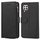 For Huawei P40 Lite / nova 6 SE Microfiber Zipper Horizontal Flip Leather Case(Black) - 1