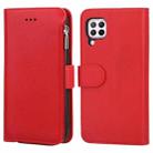 For Huawei P40 Lite / nova 6 SE Microfiber Zipper Horizontal Flip Leather Case(Red) - 1