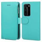 For Huawei P40 Pro / P40 Pro+ Microfiber Zipper Horizontal Flip Leather Case(Green) - 1