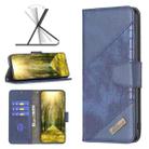 For Xiaomi Poco M4 Pro 5G Color Block Crocodile Texture Leather Phone Case(Blue) - 1
