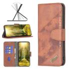 For Xiaomi Poco M4 Pro 5G Color Block Crocodile Texture Leather Phone Case(Brown) - 1