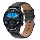 HK8Pro 1.36 inch AMOLED Screen Leather Strap Smart Watch, Support NFC Function / Blood Oxygen Monitoring(Black) - 1