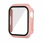 Waterproof PC+Tempered Film Watch Case For Apple Watch Series 9 / 8 / 7 41mm(Pink) - 1
