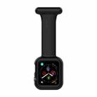 Silicone Nurse Brooch Watch Band Case For Apple Watch Series 8 / 7 41mm / 6&SE&5&4 40mm / 3&2&1 38mm(Black) - 1