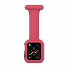 Silicone Nurse Brooch Watch Band Case For Apple Watch Series 8 / 7 45mm / 6&SE&5&4 44mm / 3&2&1 42mm(Red) - 1