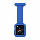 Silicone Nurse Brooch Watch Band Case For Apple Watch Series 8 / 7 45mm / 6&SE&5&4 44mm / 3&2&1 42mm(Blue) - 1