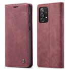 For Samsung Galaxy A73 5G CaseMe 013 Multifunctional Horizontal Flip Leather Phone Case(Wine Red) - 2