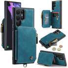 For Samsung Galaxy S22 Ultra CaseMe C20 Multifunctional Leather Phone Case(Blue) - 1