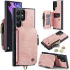 For Samsung Galaxy S22 Ultra CaseMe C20 Multifunctional Leather Phone Case (Pink) - 1